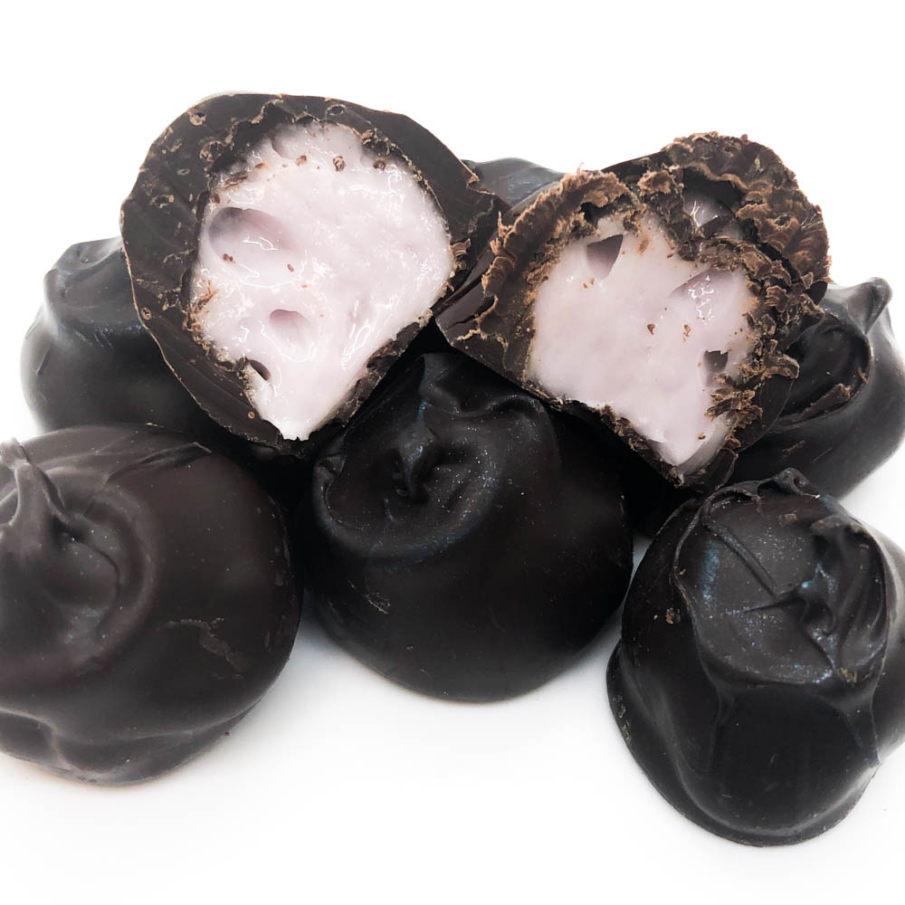 dark chocolate blueberry pomegranate cream